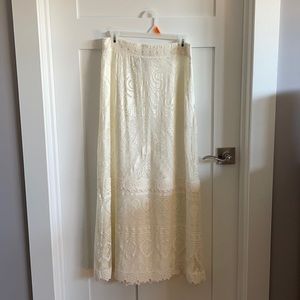 Farm Rio by Anthropology White Paisley Maxi Skirt